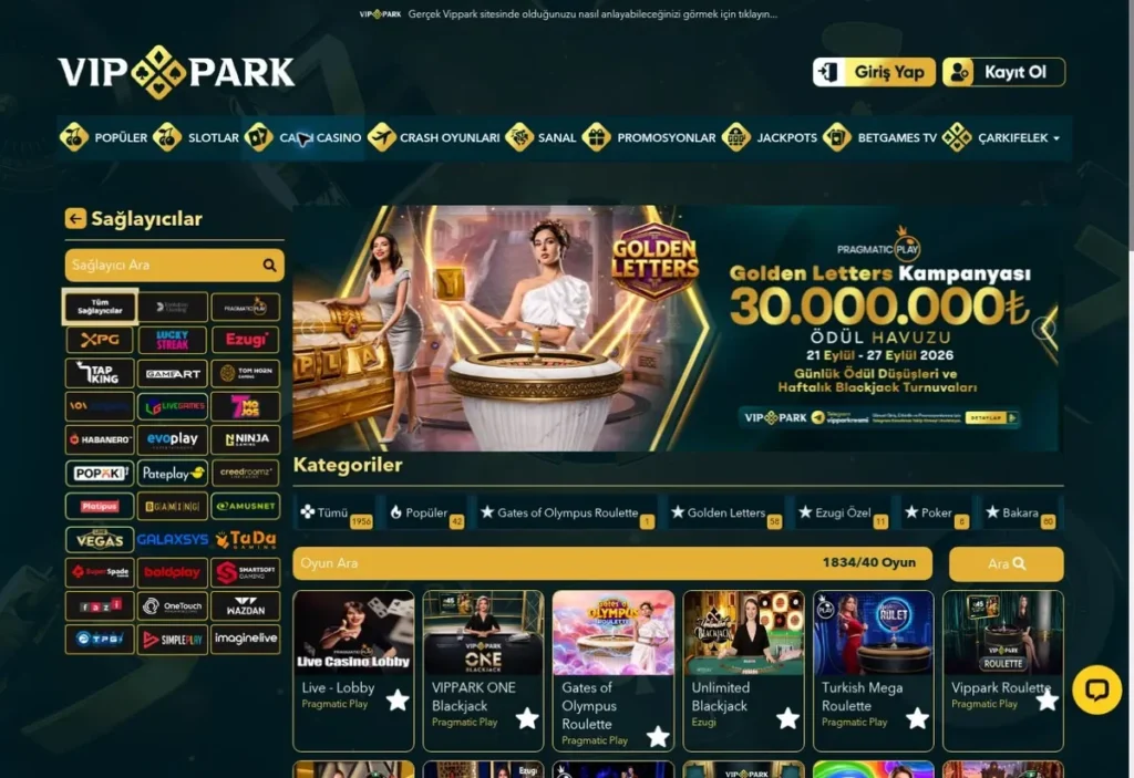 Vippark Canlı Casino Giriş